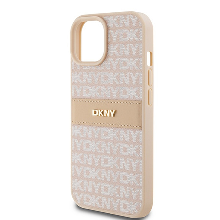DKNY ETUI HARDCASE DO IPHONE 15 PLUS 14 PLUS 6.7 LEATHER MONO STRIPE Z LOGO