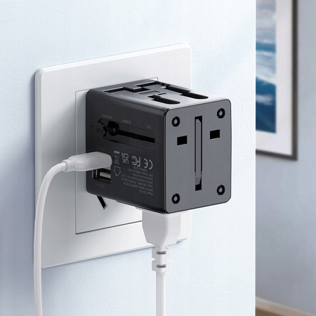MCDODO ŁADOWARKA USB ADAPTER PRZEJŚCIÓWKA ANGIELSKA WTYCZKA USA UK EU US