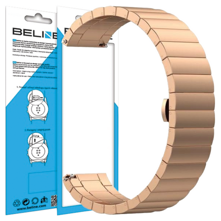 BELINE PASEK ZEGARKOWY 20MM BEAUTYRÓŻOWE ZŁOTO ROSE GOLD DO ZEGARKÓW TRWAŁY
