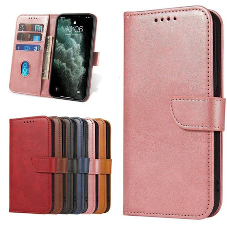 Magnet Case elegancki futerał etui pokrowiec z klapką i funkcją podstawki Samsung Galaxy A03s (166,5) różowy