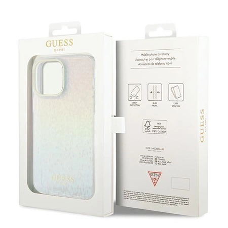 Etui Guess IML Faceted Mirror Disco Iridescent na iPhone 13 Pro / 13 - wielokolorowe