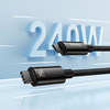 Kabel USB C - USB C 480Mb/s 240W 2m Baseus Tungsten Gold CAWJ040101 - czarny