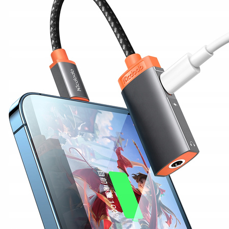 MCDODO PRZEJŚCIÓWKA ADAPTER LIGHTNING MINI JACK 3,5MM KABEL DO IPHONE 13 14