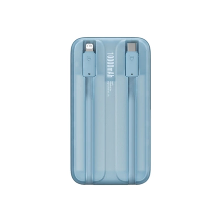 Powerbank Baseus Comet Series z wyświetlaczem 10000mAh 22.5W - niebieski + kabel USB-A - USB-C 0.3m - biały
