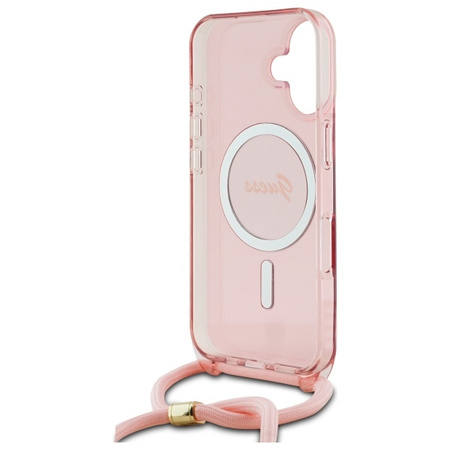 GUESS ETUI HARDCASE DO IPHONE 16 6.1 CROSSBODY CORD SCRIPT DO MAGSAFE