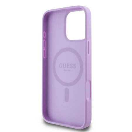 GUESS ETUI HARDCASE DO IPHONE 16 PRO MAX DO MAGSAFE SAFFIANO PEONY LOGO