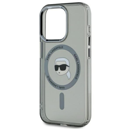KARL LAGERFELD ETUI DO IPHONE 15 PRO MAX 6.7 HARDCASE Z METALOWYM LOGO KARL