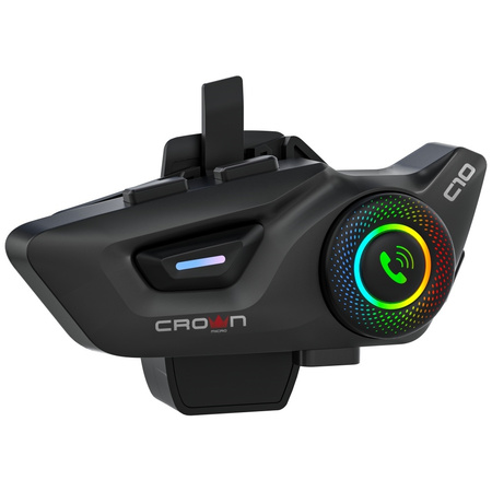 Interkom motocyklowy Crown C10 Bluetooth 5.3 czarny
