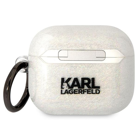 Etui Karl Lagerfeld KLA3HNKCTGT na AirPods 3 cover - przezroczyste Glitter Karl&Choupette