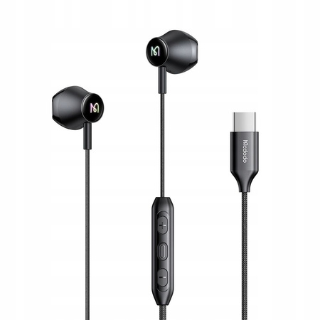 MCDODO SŁUCHAWKI PRZEWODOWE DO TELEFONU Z MIKROFONEM DOUSZNE USB-C DAC RGB