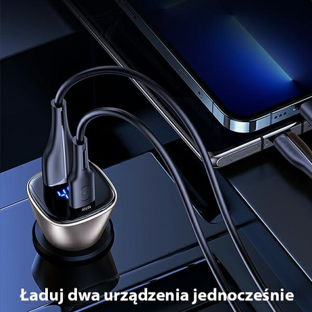 USAMS ŁADOWARKA SAMOCHODOWA C29 45W 2xUSB-A DO TELEFONÓW SZYBKIE ŁADOWANIE