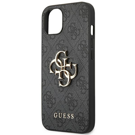 GUESS POKROWIEC DO IPHONE 14 15 6,1 4G HARD CASE ZŁOTE METAL LOGO