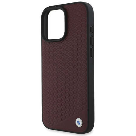 BMW BMHMP16X23RDDR iPhone 16 Pro Max6.9 czerwony/red hardcase Sign Leather Diamond Metal Logo MagSafe