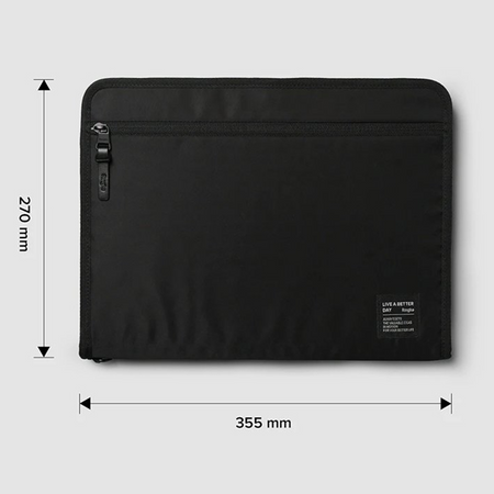 Ringke Smart Zip Pouch uniwersalne etui na laptopa tablet (do 13'') podstawka torba organizer czarny