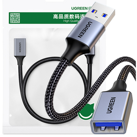 Ugreen kabel przedłużacz adapter USB (męski) - USB (żeński) 3.0 5Gb/s 1m szary (US115)