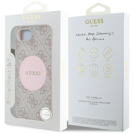 GUESS ETUI 4G CIRCLE CLASSIC LOGO DO MAGSAFE DO IPHONE 16E WYSOKA