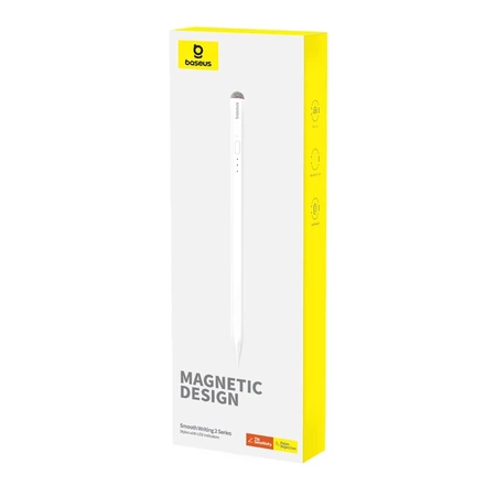 Rysik z aktywną końcówką Baseus Smooth Writing 2 Overseas Edition do iPad z kablem USB-C i wymienną końcówką - biały