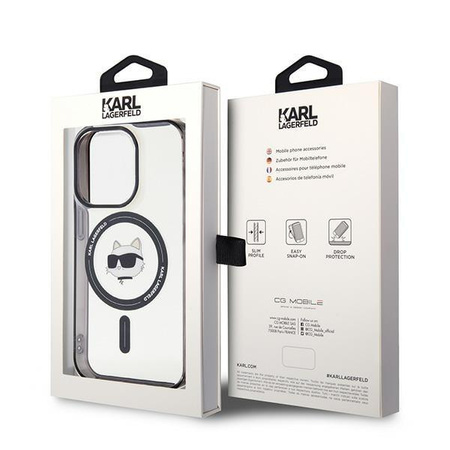 Karl Lagerfeld KLHMP15XHCHNOTK iPhone 15 Pro Max 6.7" transparent hardcase IML Choupette`s Head MagSafe