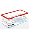 Clear 3in1 etui do Samsung Galaxy S22 Ultra żelowy pokrowiec z ramką czerwony