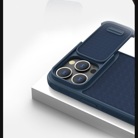 Nillkin Textured S Case etui iPhone 14 Pro pancerny pokrowiec z osłoną na aparat zielony