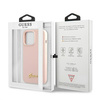 Guess GUHMP13LLSLMGLP iPhone 13 Pro / 13 6,1" jasnoróżowy/light pink hardcase Silicone Script Gold Logo Magsafe