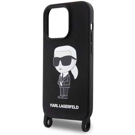 Etui Karl Lagerfeld Crossbody Silicone Ikonik do iPhone 15 Pro - czarne