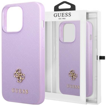 Etui Guess GUHCP13LPS4MU na iPhone 13 Pro / 13 purpurowy/purple hardcase Saffiano 4G Small Metal Logo