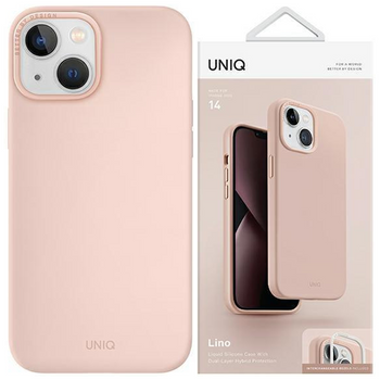 Etui Uniq Lino na iPhone 14 - różowe