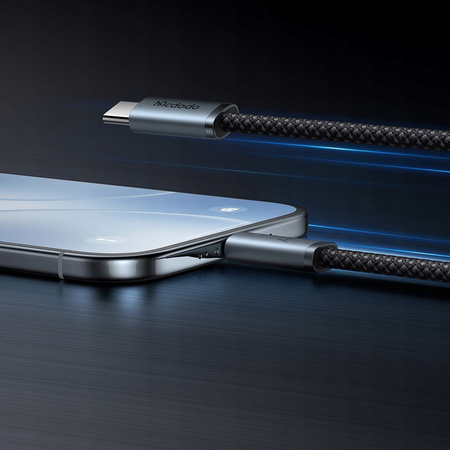 MCDODO KABEL USB-C USB-C SZYBKIE ŁADOWANIE USB TYP C 240W 2M LED BIAŁY