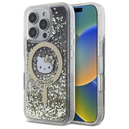 HELLO KITTY ETUI HARDCASE LIQUID GLITTER FEVER DO IPHONE 16 PRO DO MAGSAFE