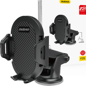 Dudao teleskopowy grawitacyjny uchwyt samochodowy na szybę deskę rozdzielczą czarny (new F2S black)