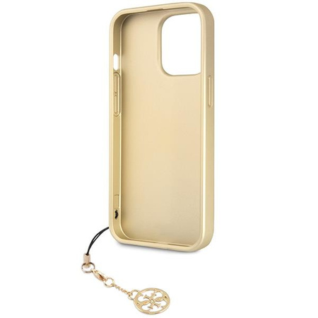 Etui Guess GUHCP14LGF4GGR na iPhone 14 Pro - szare hardcase 4G Charms Collection