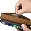 iCarer Oil Wax Wallet Case 2in1 etui iPhone 14 Plus skórzany pokrowiec z klapką Anti-RFID brązowy (WMI14220723-TN)