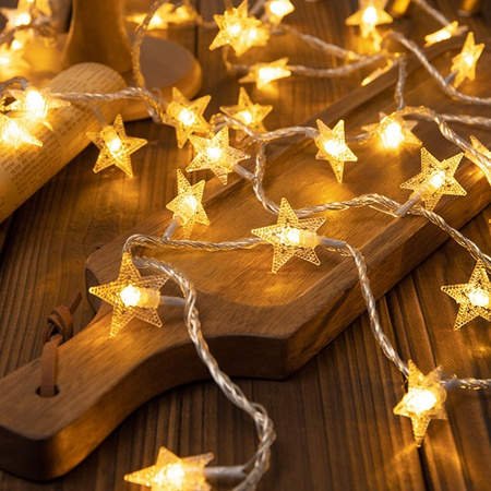 BELINE LAMPKI CHOINKOWE LED SNOWFLAKE STAR 10M 80 LAMPEK CIEPŁE BIAŁE