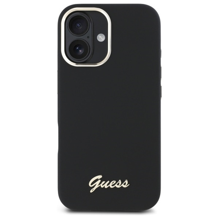 Guess GUHCP16MSMBSLK iPhone 16 Plus 6.7" czarny/black hardcase Silicone Script Metal Logo & Frame