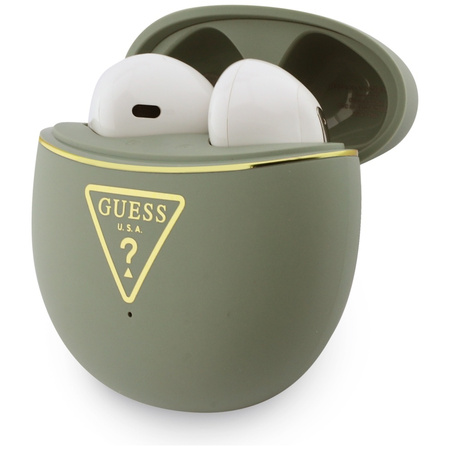 Słuchawki TWS Guess Gold Line Triangle   khaki