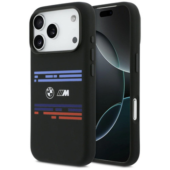 Etui BMW M Silicon Horizontal Line       MagSafe do iPhone 17 Pro czarny
