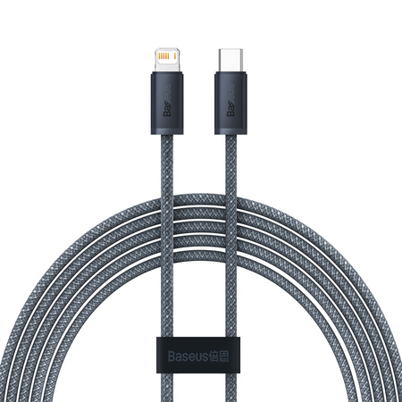 Baseus kabel do iPhone USB Typ C - Lightning 2m, Power Delivery 20W szary (CALD000116)