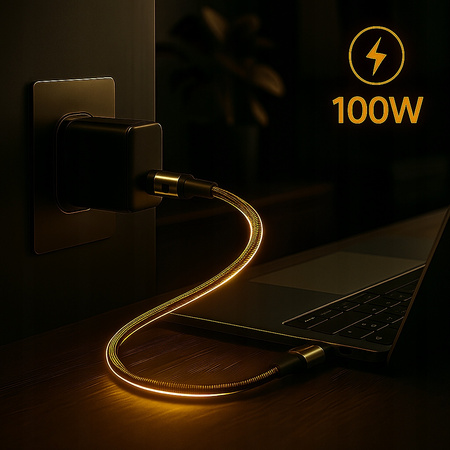 CO2 KRÓTKI KABEL USB-C SZYBKIE ŁADOWANIE DO SAMSUNG APPLE USB TYP C PD 100W