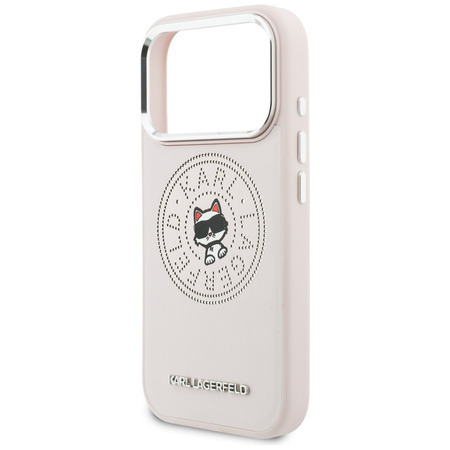 Etui Karl Lagerfeld Point & Choupette Sketch MagSafe do iPhone 17 Pro Max różowy
