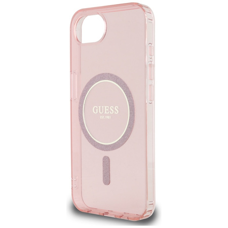 GUESS ETUI IML GLITTER CIRCLE DO IPHONE 16E DO MAGSAFE ELEGANCKIE