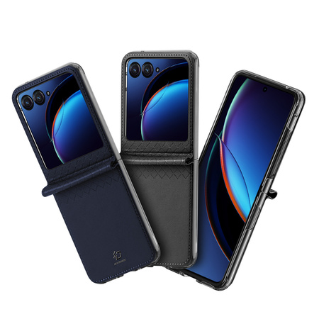 Skórzane etui z portfelem do Motorola Razr 40 Ultra Dux Ducis Bril - niebieskie