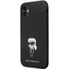 Etui Karl Lagerfeld KLHCN61SMHKNPK na iPhone 11 / Xr - czarne Silicone Ikonik Metal Pin