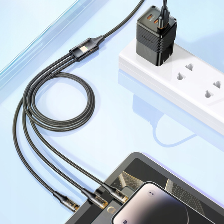 MCDODO KABEL USB 3W1 SZYBKIE ŁADOWANIE USB-C LIGHTNING MICRO USB 6A 100W 1M