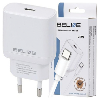 BELINE ŁADOWARKA SIECIOWA 1X USB-C 25W Z KABLEM DO TELEFONÓW GALAXY S21 S22