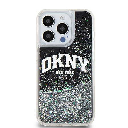DKNY ETUI HARDCASE DO IPHONE 15 PRO LIQUID GLITTER Z WIELKIM LOGO