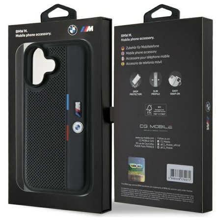 BMW BMHCP16S23PUPVK ETUI DO IPHONE 16 6.1 HARDCASE PERFORATED TRICOLOR LINE