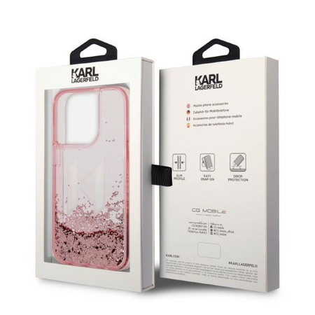 Karl Lagerfeld KLHCP14LLBKLCP iPhone 14 Pro 6,1" różowy/pink hardcase Liquid Glitter Big KL