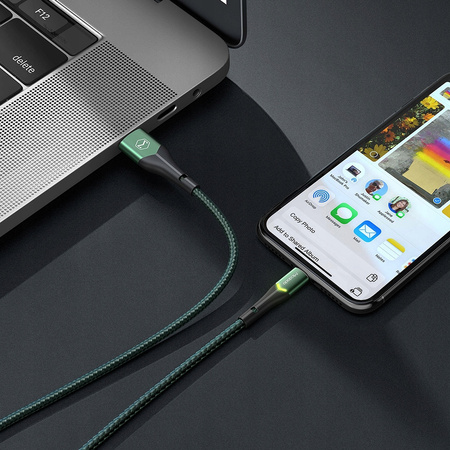 MCDODO KABEL USB LIGHTNING SZYBKIEGO ŁADOWANIA 36W DO IPHONE 13 14 2M LED POMARAŃCZOWY