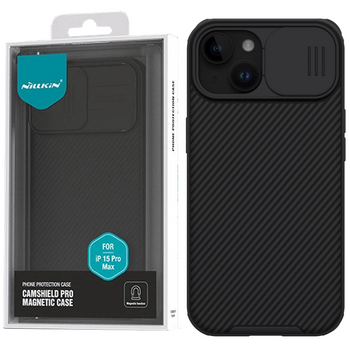 Pancerne etui Nillkin CamShield Pro Magnetic Case do iPhone 15 Plus z osłoną na aparat - czarne